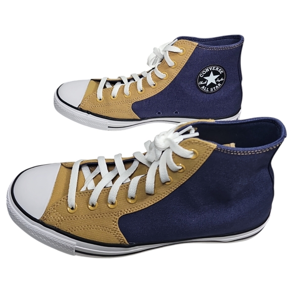 Converse Chuck Taylor Navy and Tan High-Top Sneakers - Picture 4 of 8